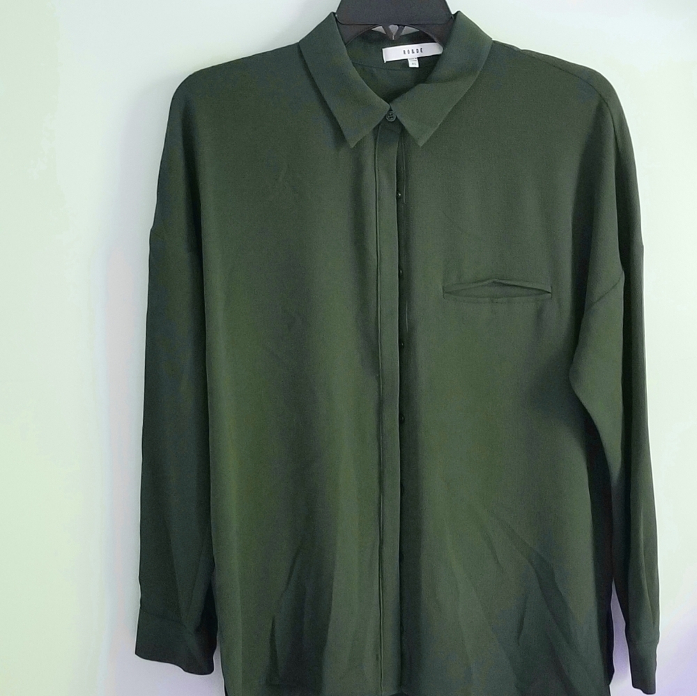 Ro & De Olive Green button down tunic